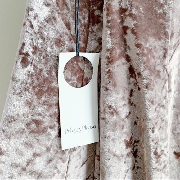 NWT Privacy Please • Raymore Crushed Velvet‎ Open Back Mini Dress, Dusty Rose, S - Picture 8 of 12